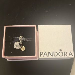2 hearts with stones Pandora charm